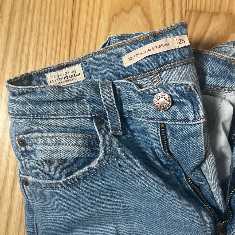 Medium Indigo 70s High Slim Straight- 25